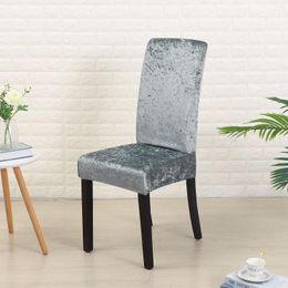 Chair Covers Velvet Spandex Shiny Fabric Seat Cover Housse De Chaise For El Banquet Wedding Universal Size 1PC