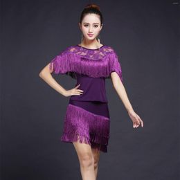 Stage Wear Latin Dance Dress For Women Adult Girls Practice Suit Fringed Skirt Cha Cloth Competition Ballroom