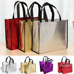 Whole-Fashion Laser Shopping Bag Foldable Eco Bag Large Reusable Shopping Bags Tote Waterproof Fabric Non-woven Bag No Zipper 207f