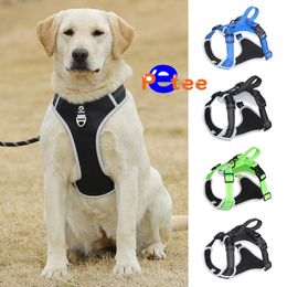 Dog Collars Leashes Dog Harness For Medium Large Dogs Adjustable Reflective Pet Vest Dog Harness Outdoor Walking Travel Chest Strap Pet Collars T221212