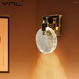 Wall Lamp Modern LED Lamps 85-265V Nordic Crystal Gold Silver Sconce Light Bedside Bedroom Dining Living Room For Home Decor Lighting