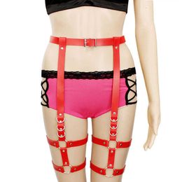 Sex toys masager toy Toy unisex New Design night club Gothic Punk Leather y Bondage Straps Body leather Harness belts fetish leg garters CVRE XU71