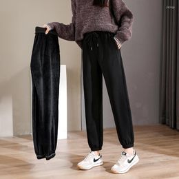 Women's Pants Autumn Women Velvet Warm Casual Joggers Sport Winter Fleece Trousers Female Sweatpants X59