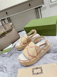 Designer Luxury Canvas Leather Slide Sandals Beige Logo Flip Flop Slipper Blind For Love With Box Dust Bag