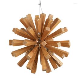 Pendant Lamps Fashion Wood LED Lamp Creative Bedroom Lampara Home Lighting Fixtures Simple Bar Cafe Hanging For Living Room