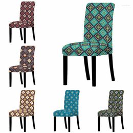 Chair Covers Colorful Diamond Patchwork Print Removable Cover High Back Anti-dirty Protector Home Gaming Office