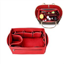Make Up Organizer Felt Cloth Handbag Insert Bag Travel Inner Purse Portable Cosmetic Bags Fits Speedy3016