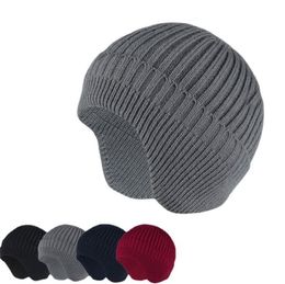 Men Women Winter Warm Cap Acrylic Plain Colour Ski earflaps Skullies Knitted Beanies Hat fashion Woollen knit skiing snow hats