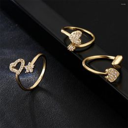 Wedding Rings TOBILO Cute Female Small Crystal Pendant Heart Ring Gold Colour Bridal Engagement Vintage For Women