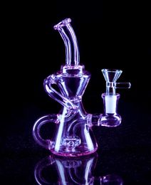 20cm Tall Klein Recycler oil Rigs Hookahs Glass Water Bongs Smoking Glass Pipe Beaker Base Dab Bong With 14mm Banger