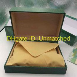 Luxury watch Gift Box Original Womans Watches Wooden Boxes Men Wristwatch Green box booklet card 116610 116660 1167103051