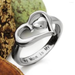 Wedding Rings Fashion 6 7 8 9 10 Size Metal Heart Shaped Female Ring Jewelry Mother's Day Gift For Mom