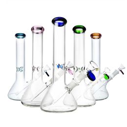 Mini 8 Inch Glass Bong Beaker Hookahs Oil Burner Smoking Pipes Clear Dab Rig with Bowl Accessories