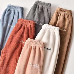 Women's Sleepwear 2022 Warm Women Velvet Pajama Pants Autumn Winter Home Ladies Pajamas Bottoms Flannel Coral Fleece Couple