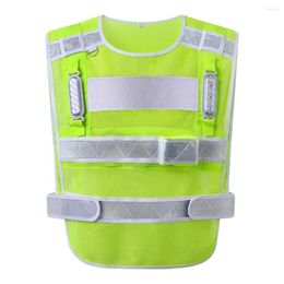 Motorcycle Apparel Green Reflective Safety Vest Woman Man Outdoor Running Worker Construction