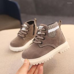 Boots Boys Casual Shoes Autumn Winter Modern Warm Suede Leather Fashion Ankle Anti-Slip High-Top Sneakers Kids Sport