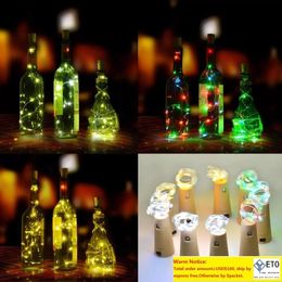 Party Decoration Wine Bottle Lights 2M Cork Shape Copper Wire Colorful Mini String Light For Indoor Outdoor Wedding Christmas Lights