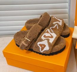 2023 Wool Women Slippers Autumn and Winter Super Warm Feeling Non Slip Rubber Outsole Sandals Excellent Comfort More Colour Shoes