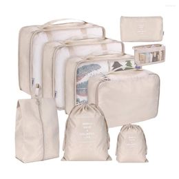 Storage Bags 9PCS Large Capacity Luggage Organisers Set Packing Suitcase Clothes Underwear Cosmetic Travel Toiletries Pouch