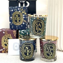 Latest Luxury Unisex perfume Perfumed Candle Winter Limited Edition Scented Starry Night Fir Flame Warm 190g Fragrance Deodorant Incense Sealed Gift Box Fast Ship