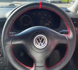 Customised Car Steering Wheel Cover Wear-resistant Microfiber Car Accessories For Volkswagen VW Golf 4 Mk4 Old VW Passat B5