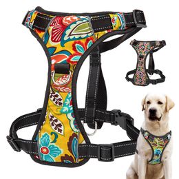 Dog Collars Leashes Nylon Harness for Dogs Quick Control Pet Harness Reflective Adjustable Vest No Pull For Medium Large Dogs Walking XS-XL T221212