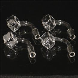 Hookahs 2mm Thick Side Sugar Cube Quartz Banger Nail Square Quartz bangers 14mm 10mm Male For Glass Water Pipe Bong Dab Rig