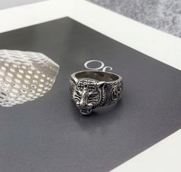 Donne uomini tigre anello testa con francobollo anelli di lettere animali vintage per letta di gioielli di moda da regalo 6104901053
