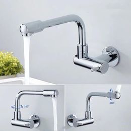 Bathroom Sink Faucets Wall Mounted 360 Rotate Single Cold Faucet Copper Basin Mop Pool Tap Invisible Swivel Outdoor Balcony