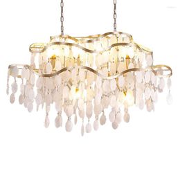 Pendant Lamps Postmodern Simple Fashion Personality Art Nordic Style American Light Luxury Natural Shell Pearl Chandelier