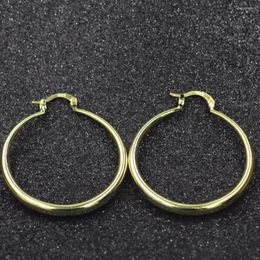 Hoop Earrings Jewellery 18 K Rose Gold Trade Selling The Circular Smooth Female Unique