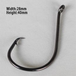 100 X 6 0 High Carbon Steel Stainless Chemically Sharpened Octopus Circle Hook Black Wide Gap Offset sports Fishing Hooks237D
