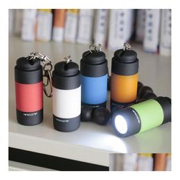 Keychains Lanyards Fashion 12 couleurs portable mini lampe de poche USB Keychain rechargeable LED Petit voyager imperméable de lumière forte E Dhxph