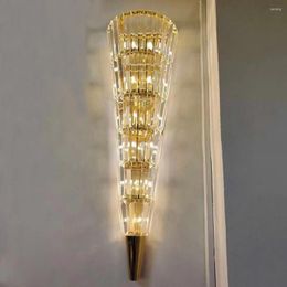 Wall Lamp Gold Led Living Room Decoration Luminaires Bedroom Study Decor Crystal Light Fixture