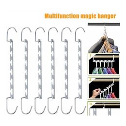 Hangers Racks Wardrobe Hooks Clothing Hanger For Storage Organizer Clothes With Foldable Organization Home 6Pcs Wll736 Drop Delive Otnsb