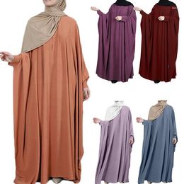 Ethnic Clothing Abaya High Quality Nida Modest Dress Fashion Muslim EID Islamic Women Plus Size Ramadan Robe Long Butterfly Sleeve