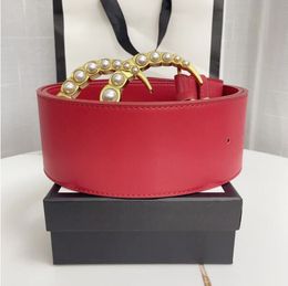 Designer Fashion luxury large pearl buckle belt ladies 7 cm variety of waist buckle wholesale AAA3302