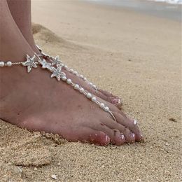 Anklets Starfish Beaded Barefoot Sandals Anklet Beach Wedding Sandal Bridal Footless Bridesmaid Gift