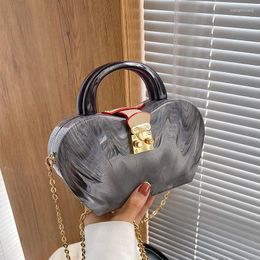 Evening Bags Acrylic Brand Handbags Womens 2023 Shopper Fashion Casual Vintage Gradient Chain Box Large Capacity Crossbody