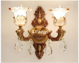 Wall Lamp Modern European Gold Alloy LED Crystal Sconce Indoor Lamps With 1 Lights 2 For Bedroom Lighting D