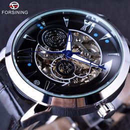 Forsining 2019 Time Space Fashion Series Skeleton Mens Watches Top Brand Luxury Clock Automatic Male Wrist Watch Automatic Watch206S