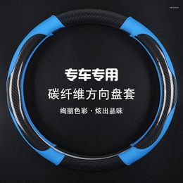 Steering Wheel Covers Carbon Fiber Pattern Cover For 206 207 307 408 308 2008 Interior Decoration Car