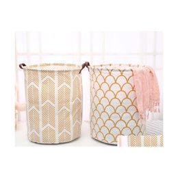 Storage Baskets Ins Laundry Big Capacity Laundrys Bags Linen Cotton Toy Bag Bucket El Clothing Organizer Flamingo Cactus Lxl647 Drop Ottiq