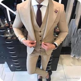 Custom Champagne Groom Tuxedo Men Suits for Wedding Black Shawl Lapel Slim Fit Man Outfit Latest Coat Pant Designs Prom jacket pants vest