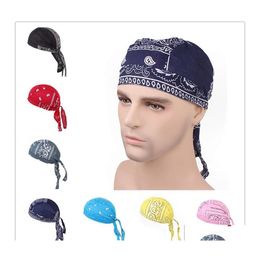 Other Household Sundries Women Men Cotton Skl Caps Paisley Bandana Headwear Unisex Bicycle Cycling Hat Durag Cap Amoeba Pirate Bike Otghk