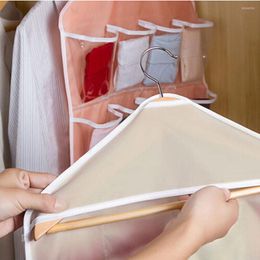 Storage Boxes 16 Pockets Clear Hanging Bag Socks Tie Bra Underwear Rack Hanger Organiser Foldable Wardrobe Wall Door Back Bags