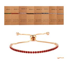 Id Identification 925 Sier Fashion Cz Stone Paved Bracelet Jewelry Woman Classic Stylish Crystal Adjustable With Retail Card Drop D Dhqsd