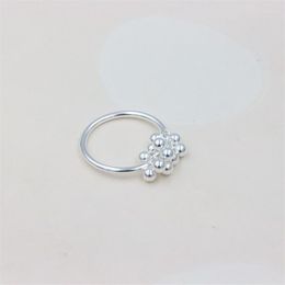 Cluster Rings ZFSILVER S925 Sterling Silver Fashion Resizable More Balls Pendant For Women Gift Simplicity Jewellery Sweet Girl Party