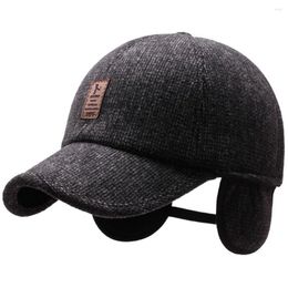 Cycling Caps Retro Wool Winter Hats For Men Ear Cover Cap Sport Golf Baseball Snapback Women Casquette Dad Hat Gorras Earflaps