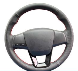 Customized Car Steering Wheel Cover Non-slip Braid Cowhide Leather Car Accessories For Hyundai Ix25 2014-2016 Creta 2016 2017